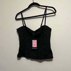 Pretty Little Thing- Black Corset Top- Sise 6
